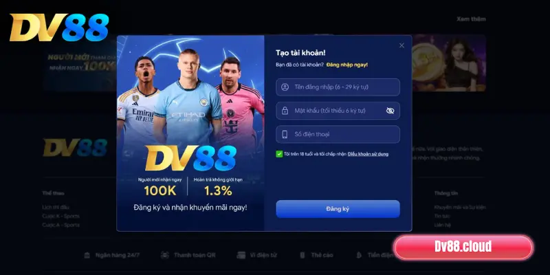 Hướng dẫn đăng ký DV88 chi tiết cho người mới