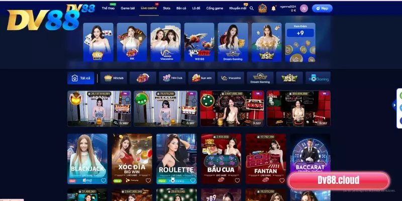 Tổng hợp các nhà cung cấp Live Casino DV88 nổi bật